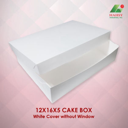 12X16X5 Cake Box White Cover Without Window