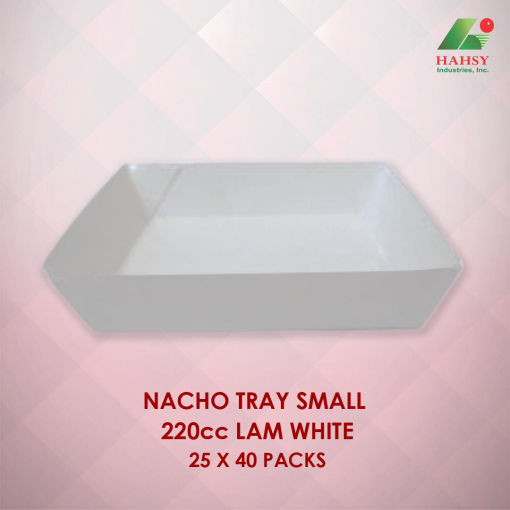 Nacho Tray XS Lam White 25x40 Packs