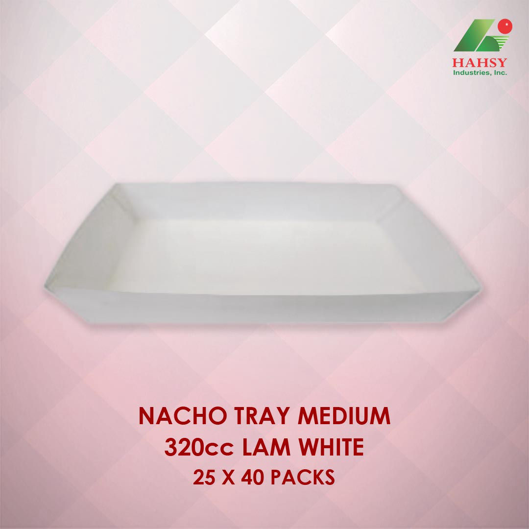 Nacho Tray XS Lam White 25x40 Packs