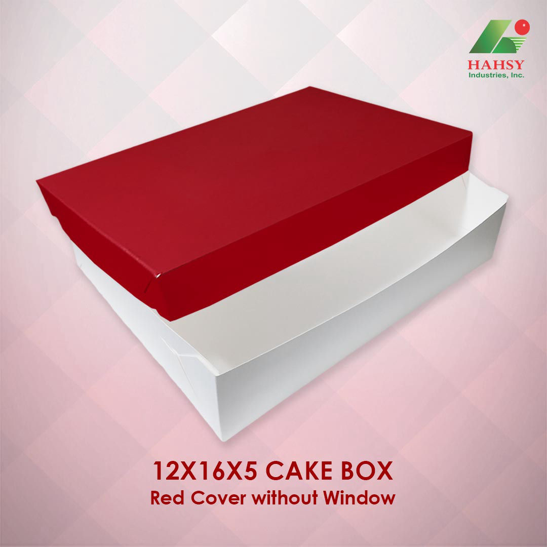 12X16X5 Cake Box Red Cover Without Window