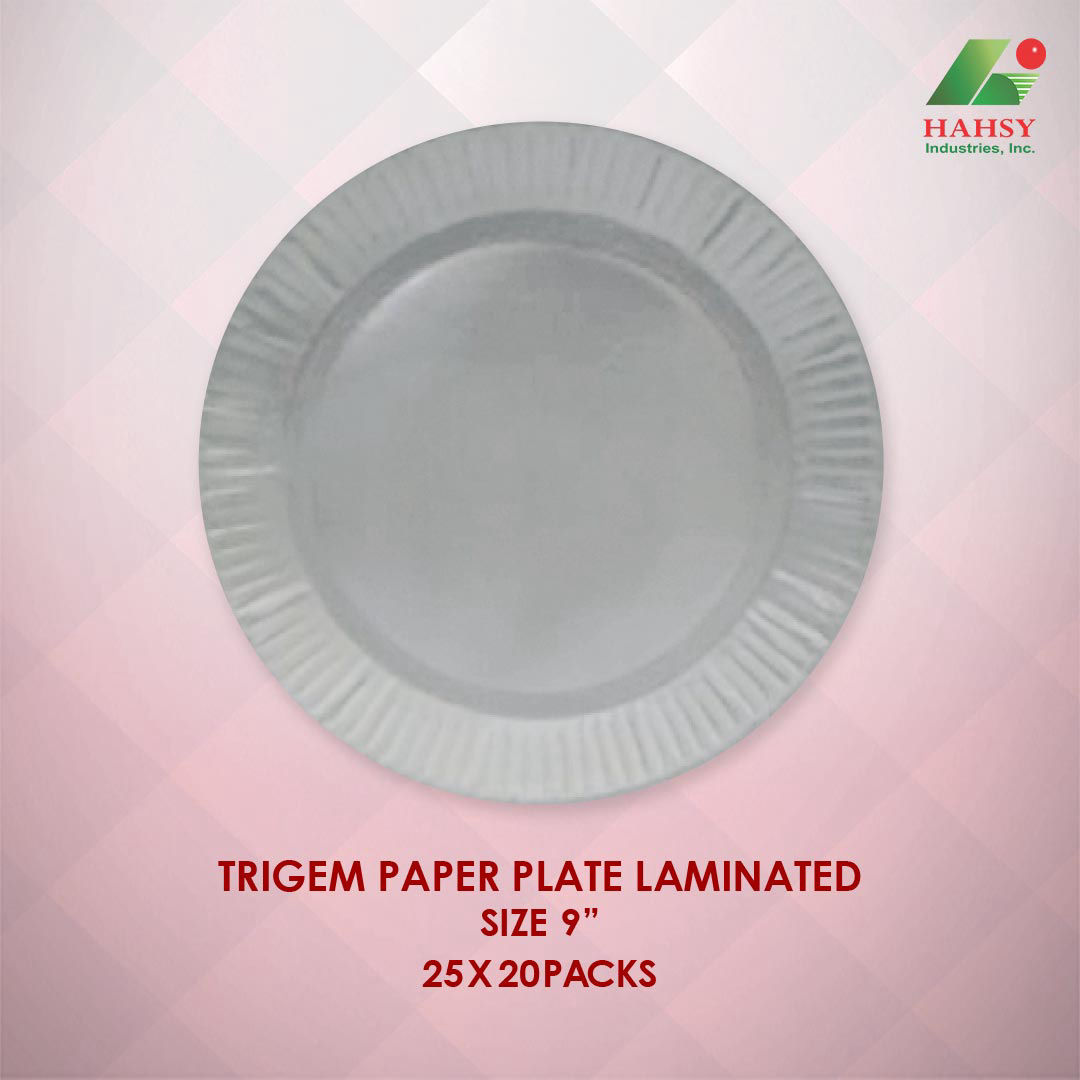 Trigem Paper Plate Laminated 9 inches 25x20 Packs