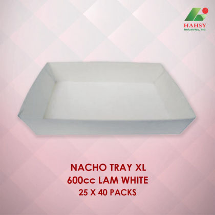 Nacho Tray XS Lam White 25x40 Packs