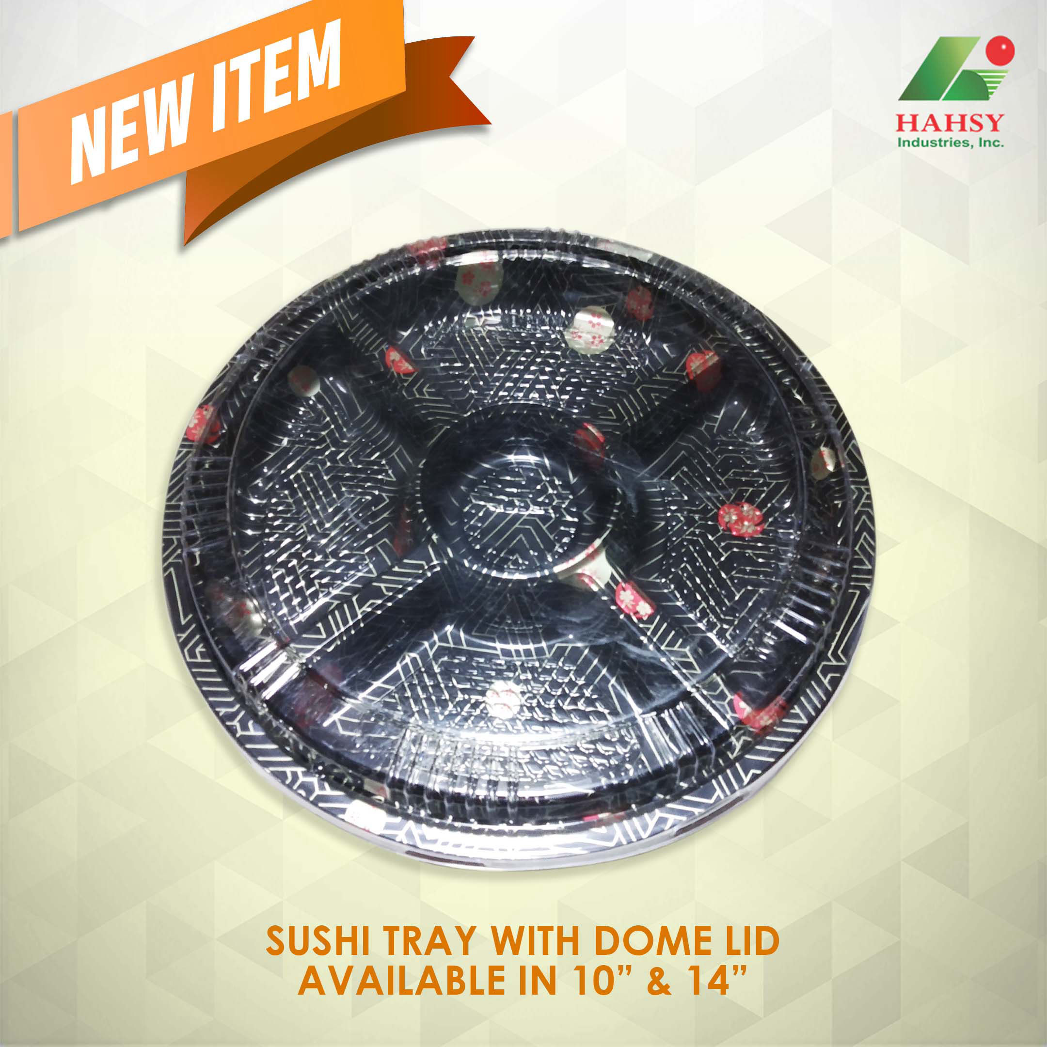 sushi tray with dome lid 10