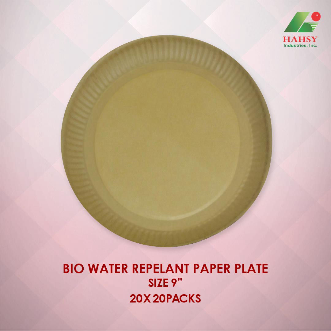 Bio Water Repelant Paper Plate 9 inches 20x20 Packs