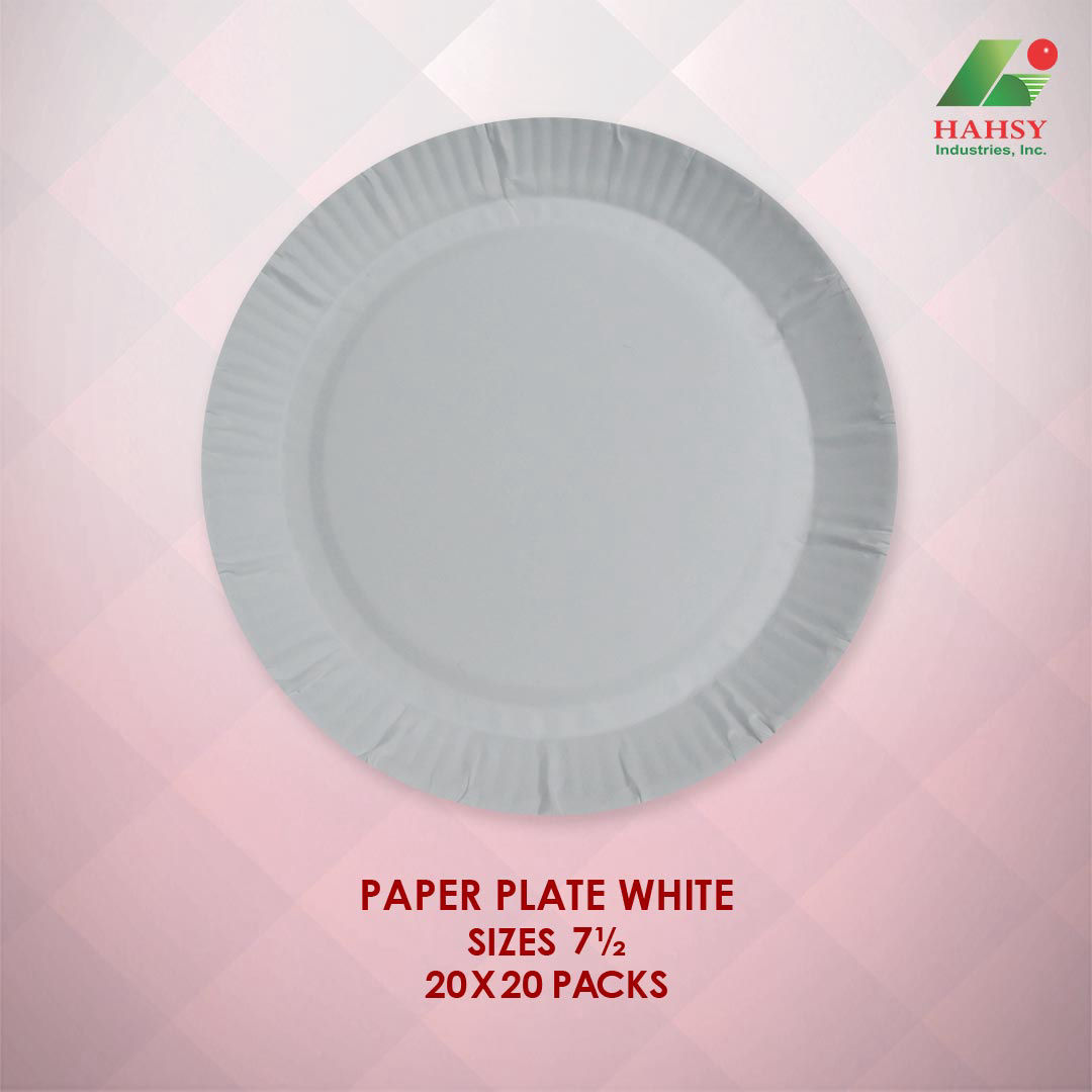 Paper Plate White 7.5 inches 20x20 Packs