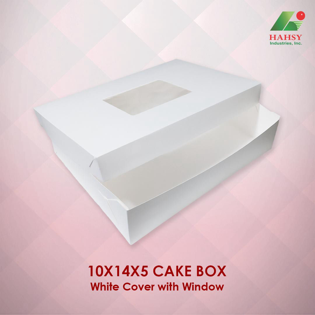 10X14X5 Cake Box White Cover With Window