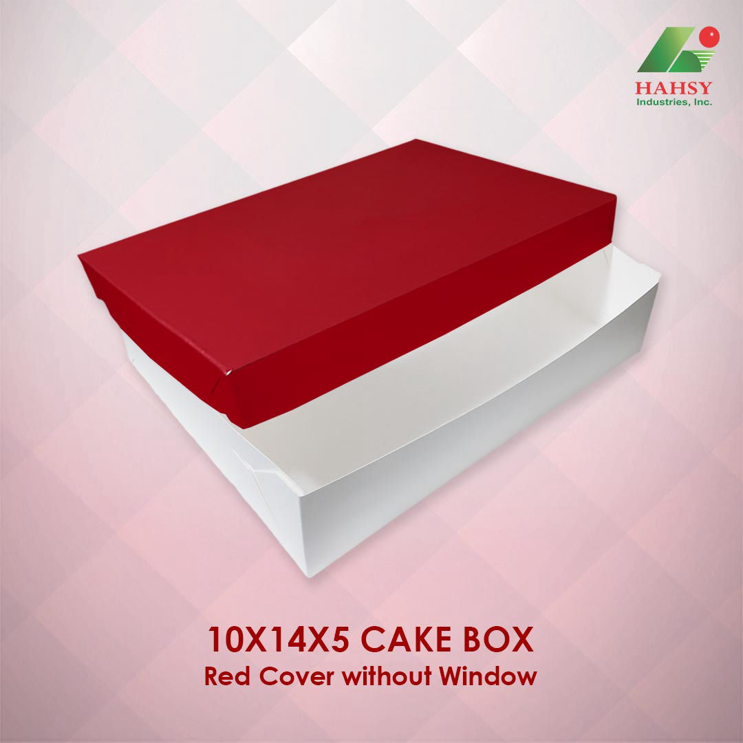 10X14X5 Cake Box Red Cover Without Window