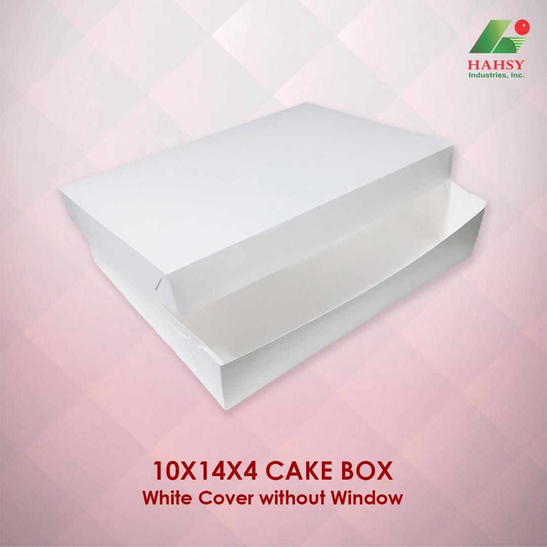 10X14X4 Cake Box White Cover Without Window