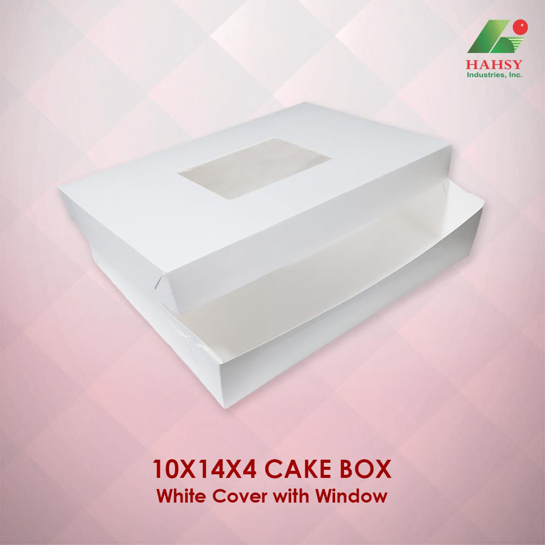 10X14X4 Cake Box White Cover With Window