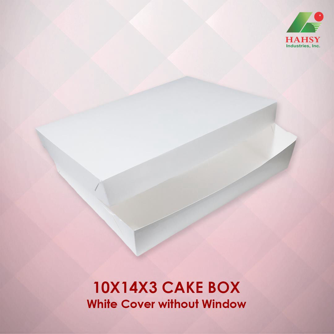 10X14X3 Cake Box White Cover Without Window