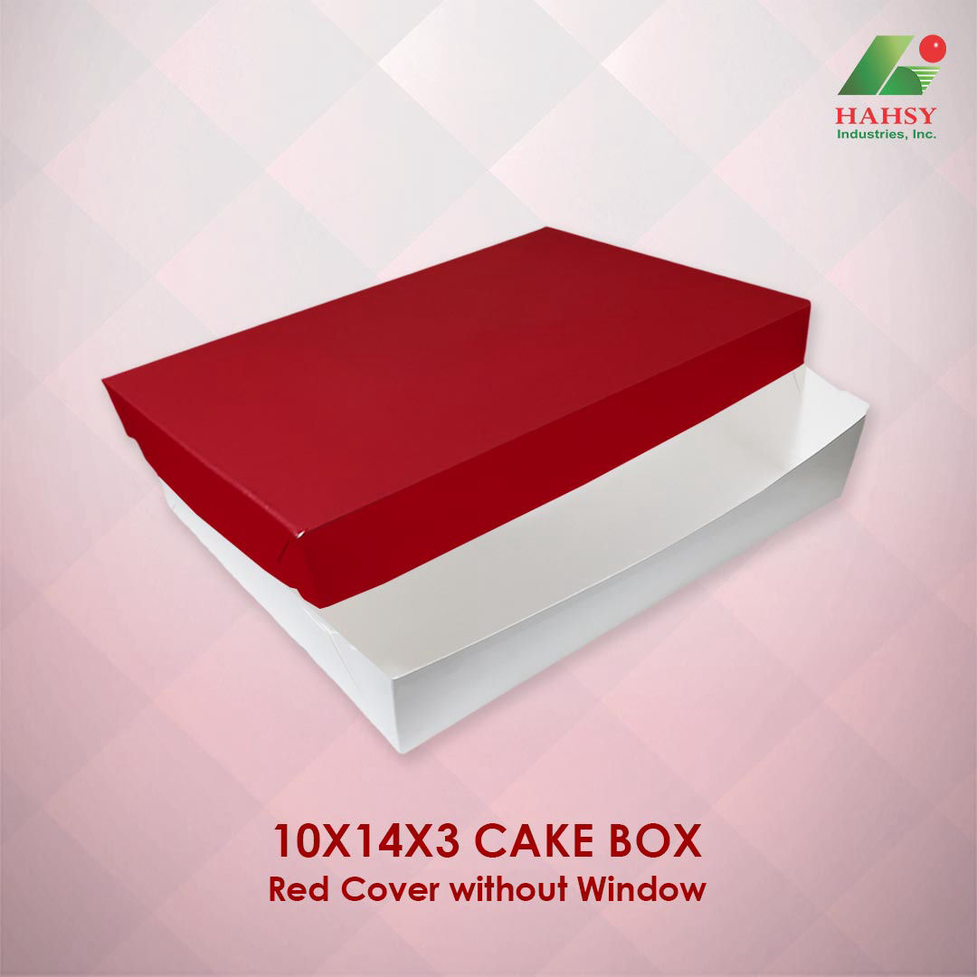 10X14X3 Cake Box Red Cover Without Window