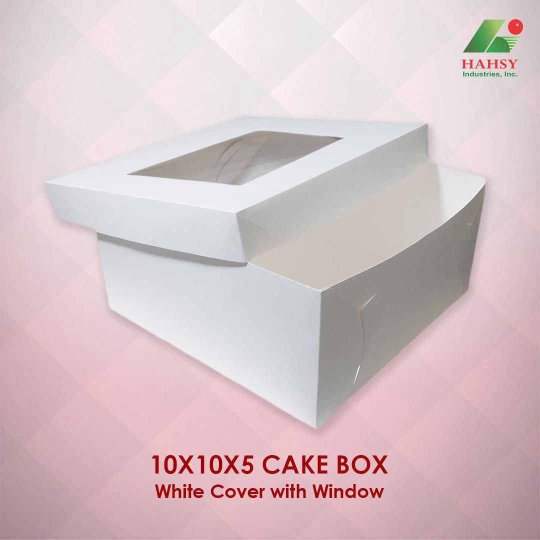 10X10X5 Cake Box White Cover With Window