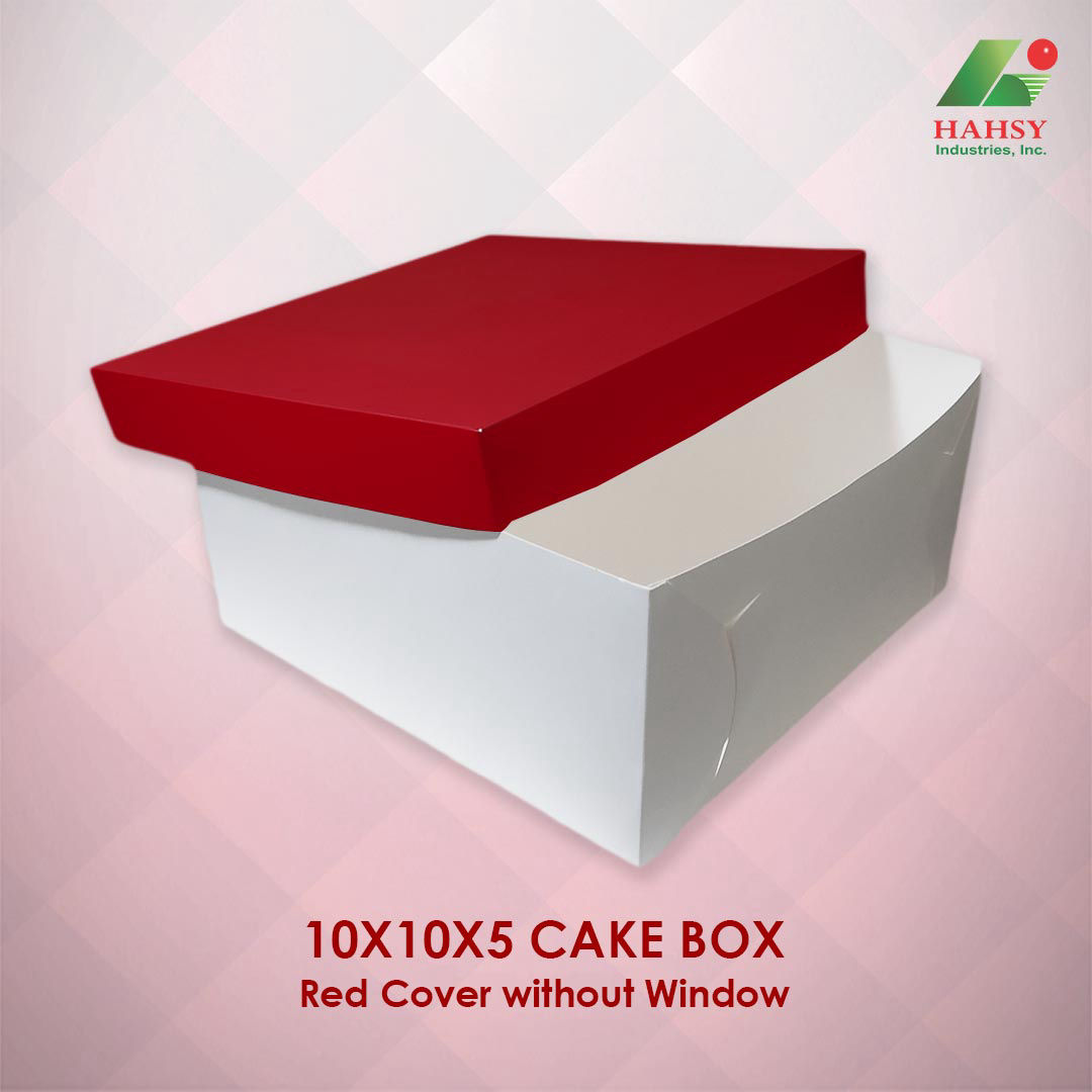 10X10X5 Cake Box Red Cover Without Window