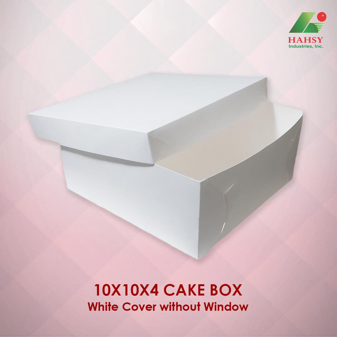 10X10X4 Cake Box White Cover Without Window