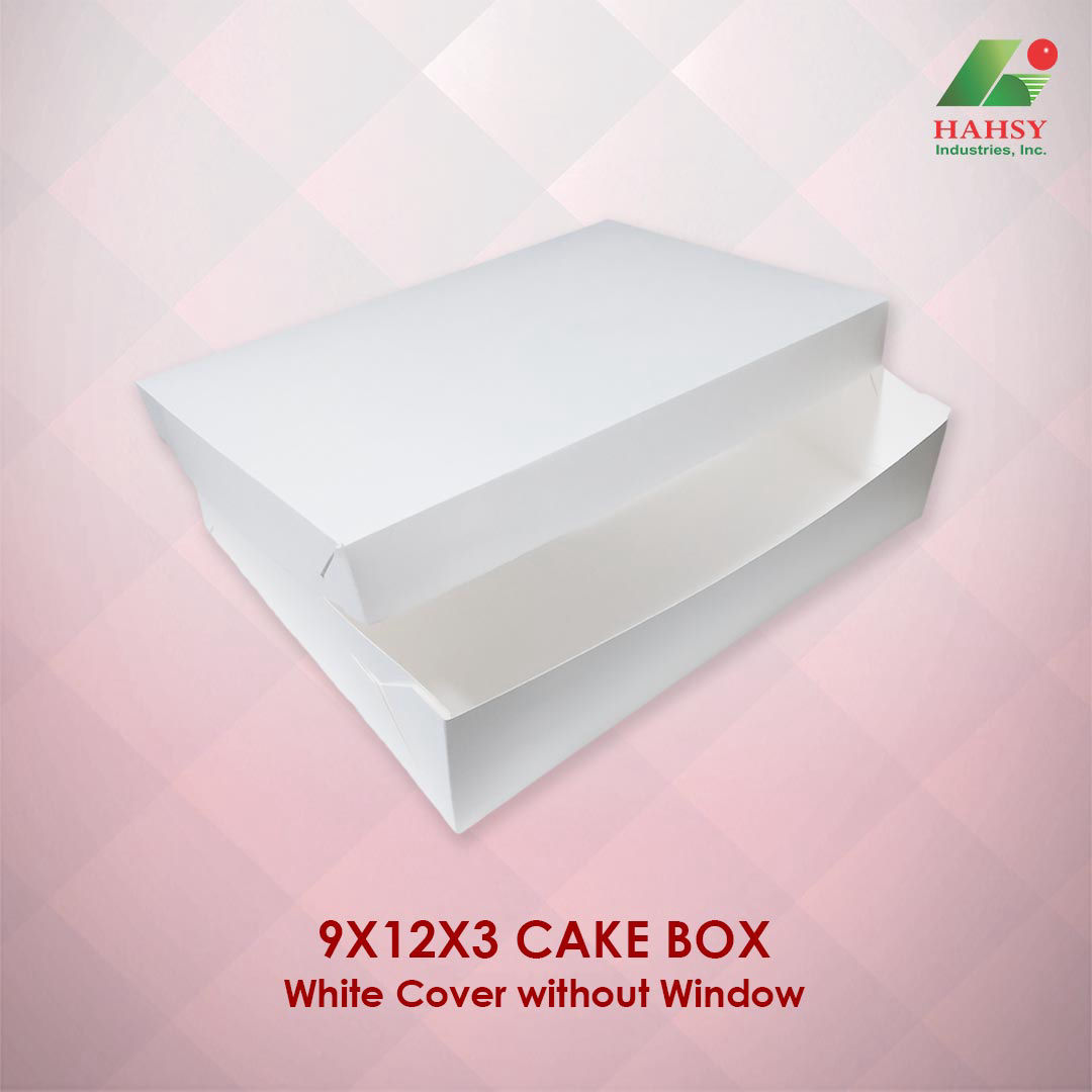 9X12X3 Cake Box White Cover Without Window