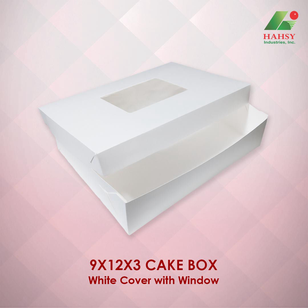 9X12X3 Cake Box White Cover With Window