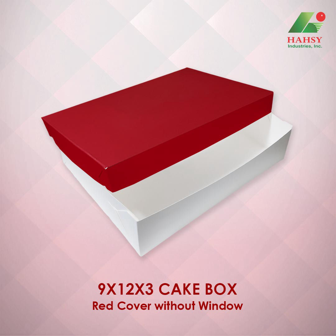 9X12X3 Cake Box Red Cover Without Window