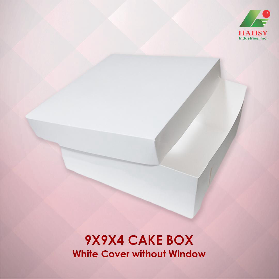 9X9X4 Cake Box White Cover Without Window