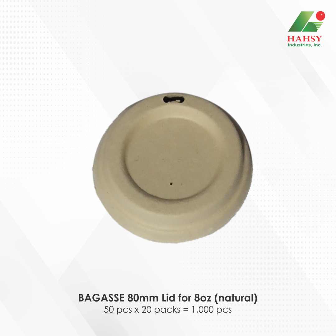 38 BAGASSE 80mm Lid for 8oz (natural)