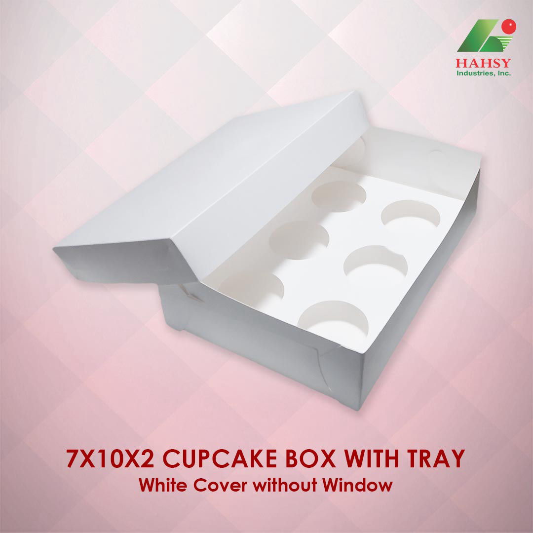 7X10X2 Cupcake Box with Tray White Cover Without Window