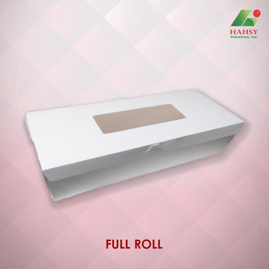 Full Roll Cake Box White with Window