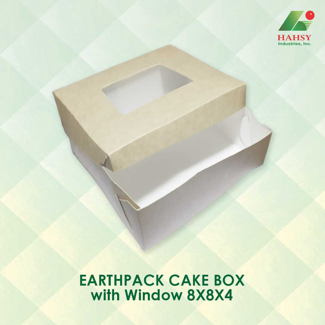 EARTHPACK Cake Box with Window 8X8X4