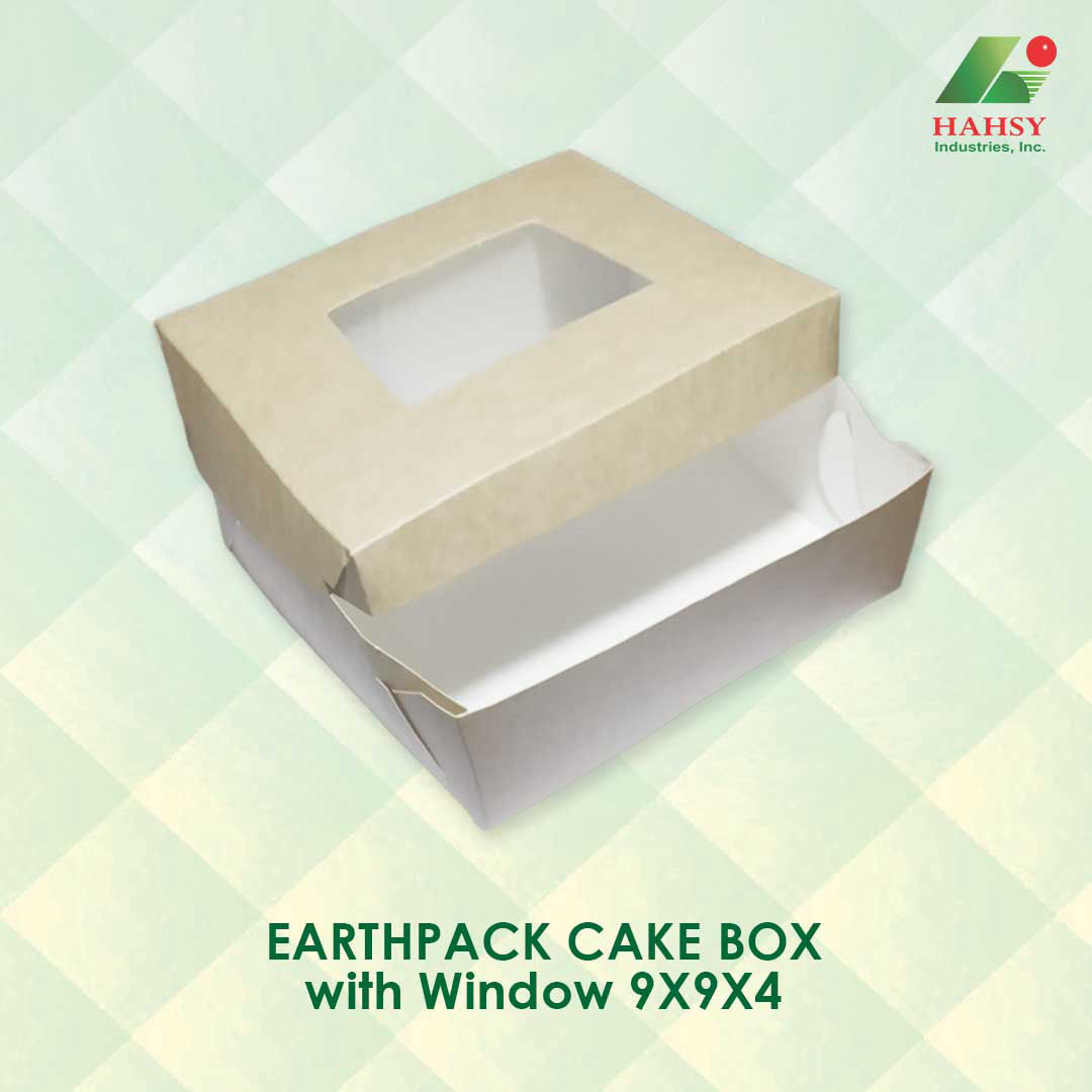 EARTHPACK Cake Box with Window 9X9X4