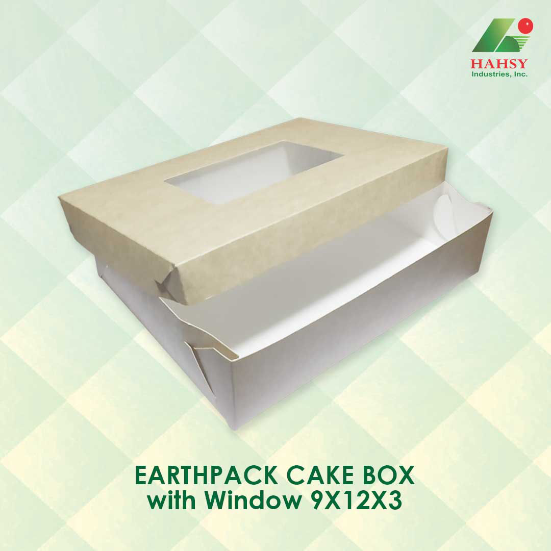 EARTHPACK Cake Box with Window 9X12X3