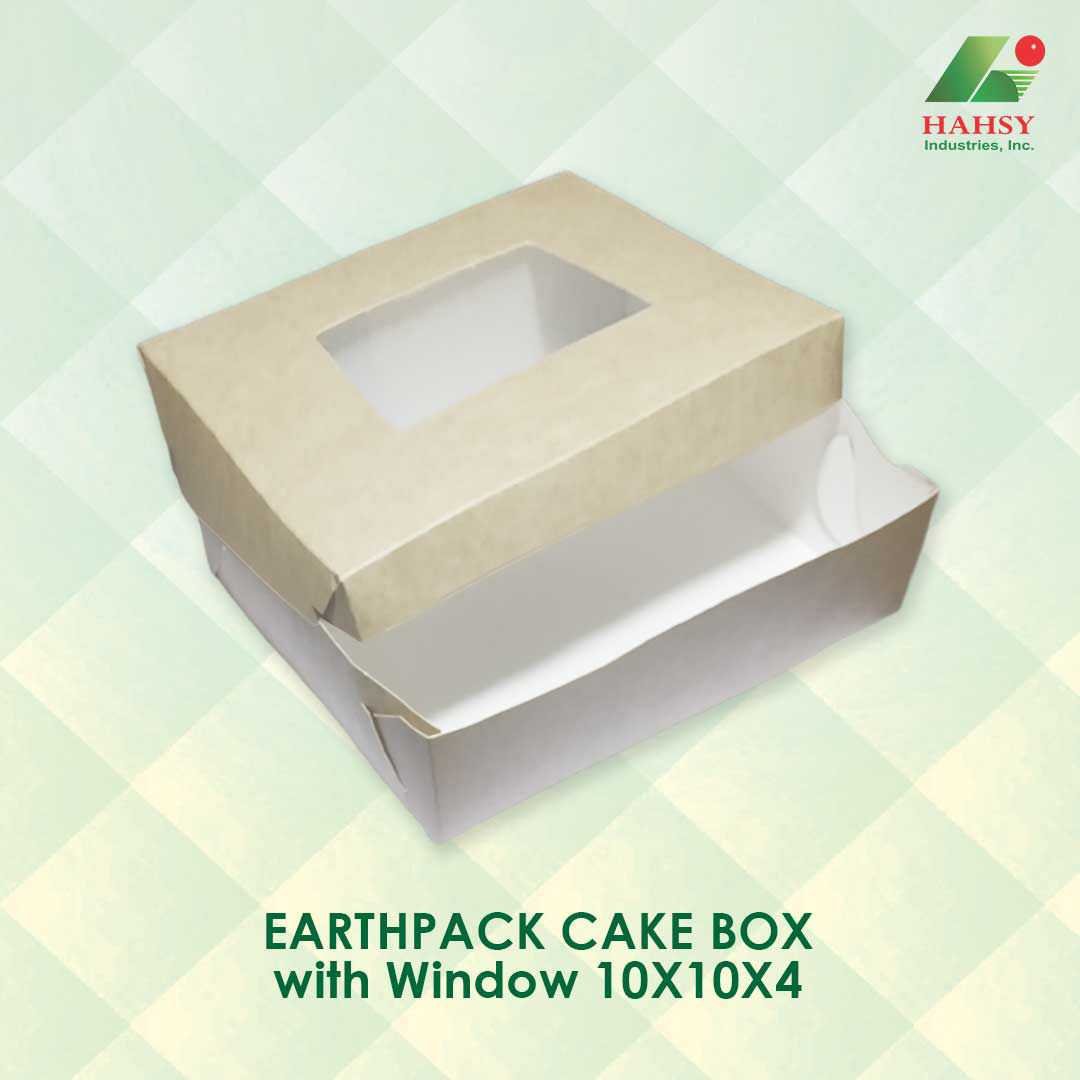 EARTHPACK Cake Box with Window 10X10X4