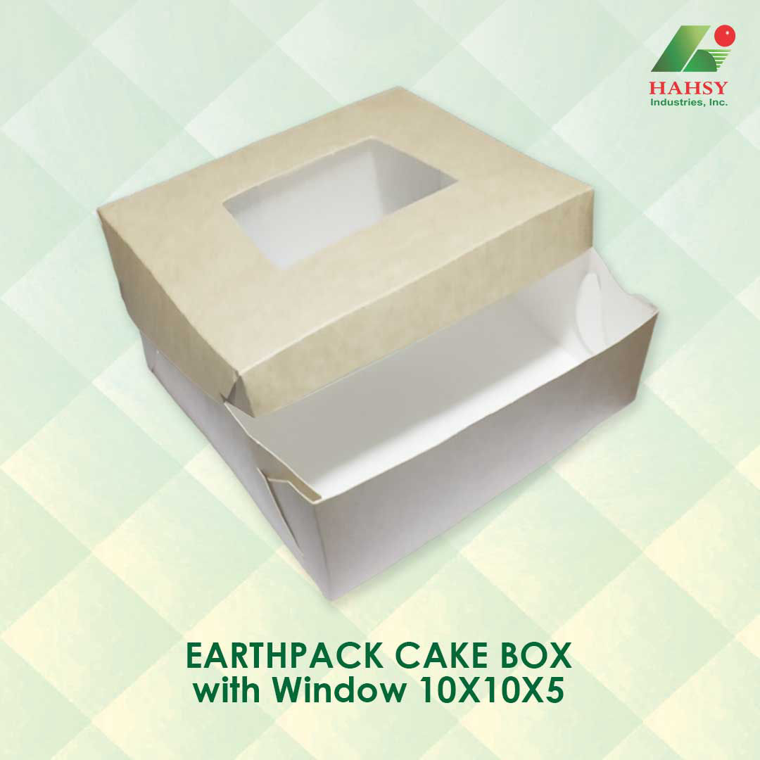 EARTHPACK Cake Box with Window 10X10X5