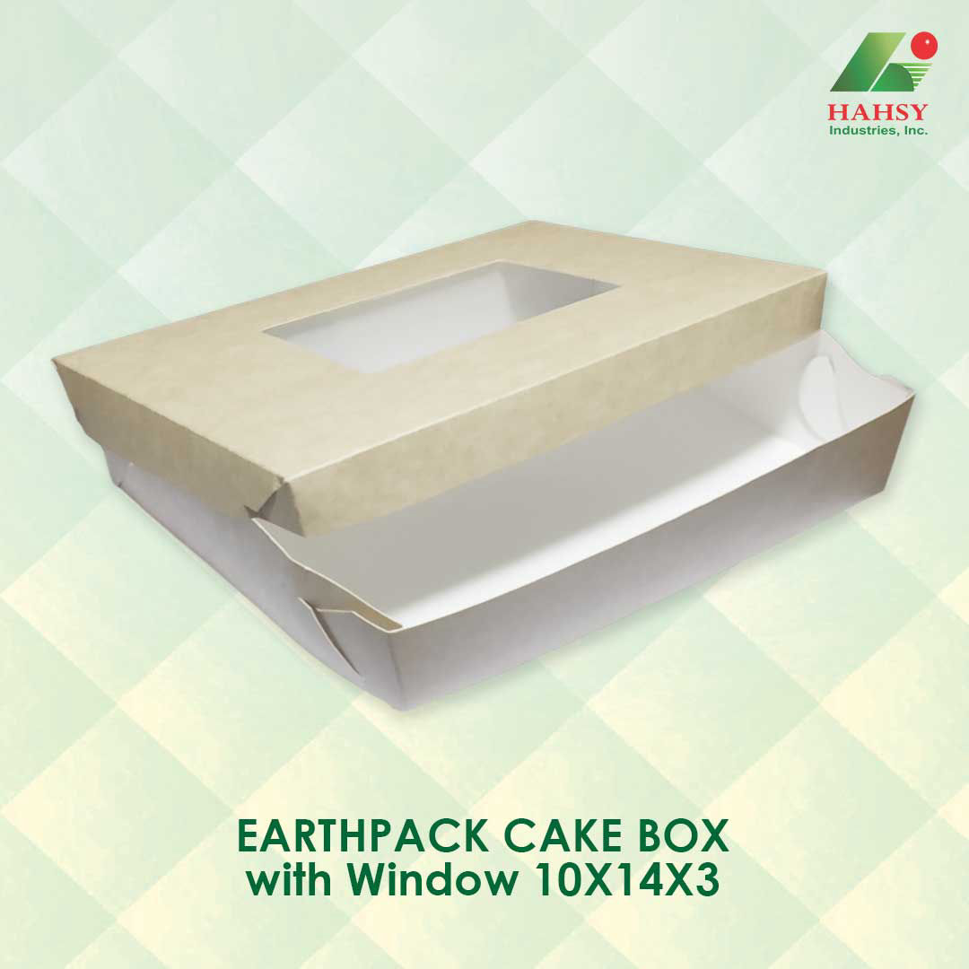 EARTHPACK Cake Box with Window 10X14X3