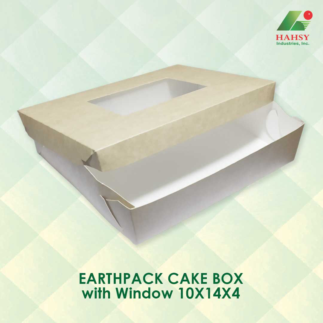 EARTHPACK Cake Box with Window 10X14X4