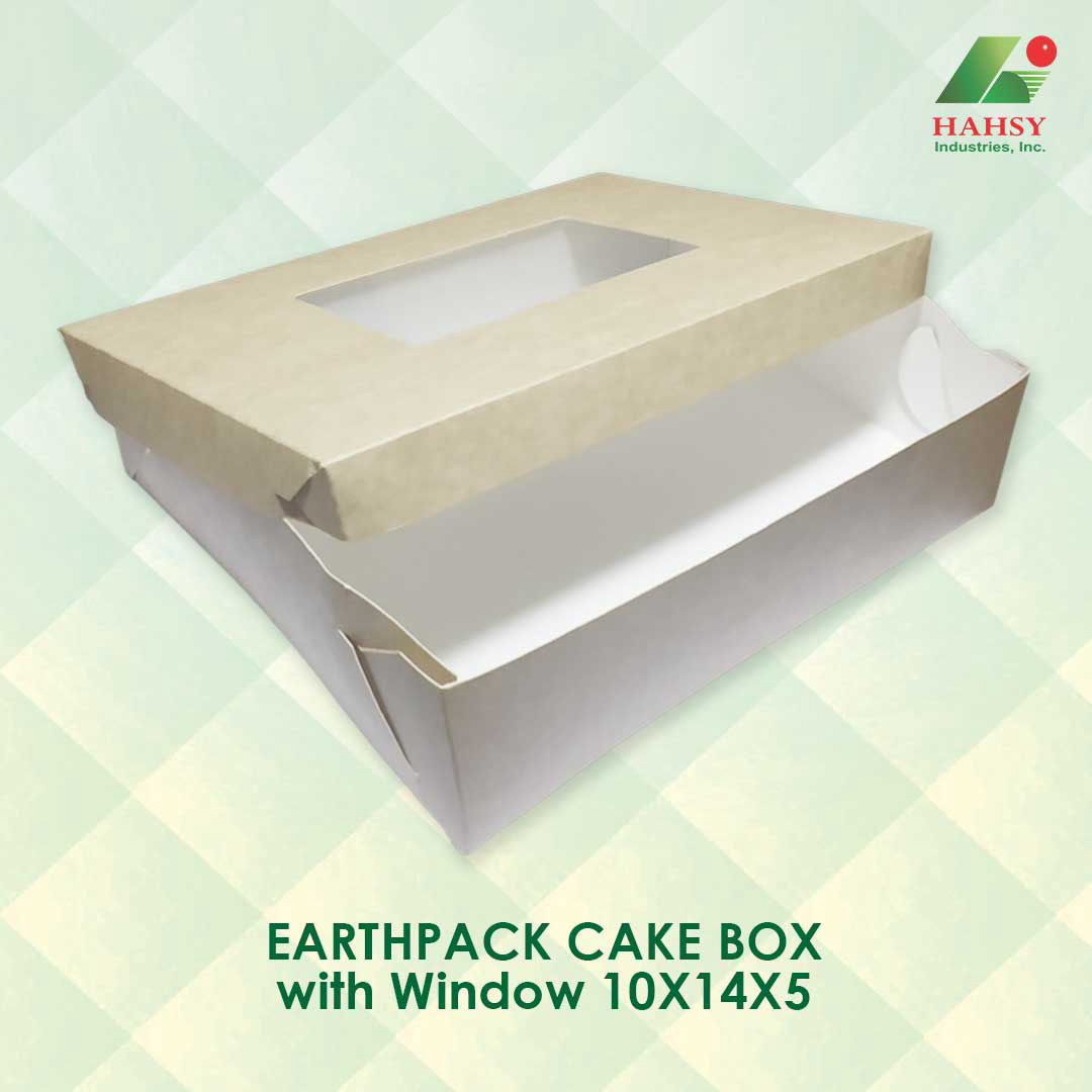 EARTHPACK Cake Box with Window 10X14X5