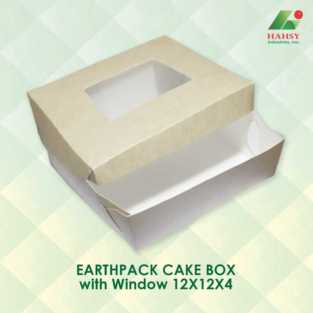 EARTHPACK Cake Box with Window 12X12X4