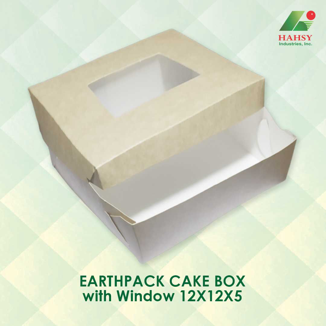 EARTHPACK Cake Box with Window 12X12X5