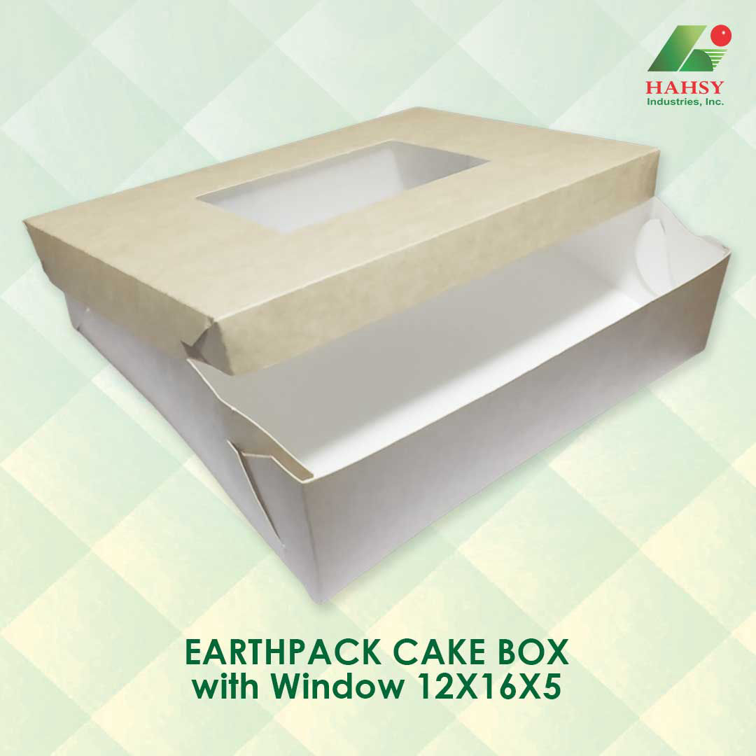 EARTHPACK Cake Box with Window 12X16X5