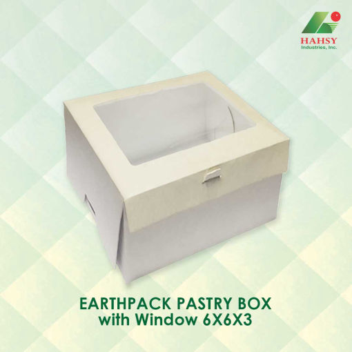 EARTHPACK Pastry Box with Window 6.75X5X2