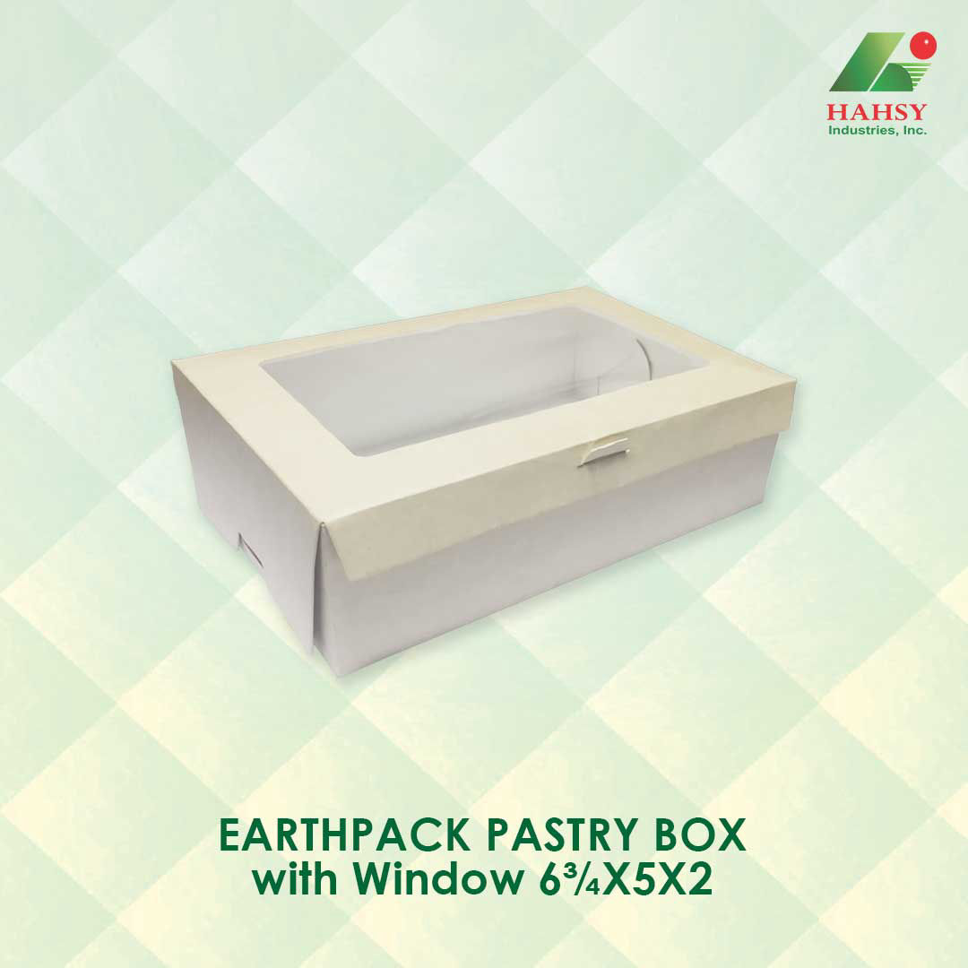 EARTHPACK Pastry Box with Window 6.75X5X2