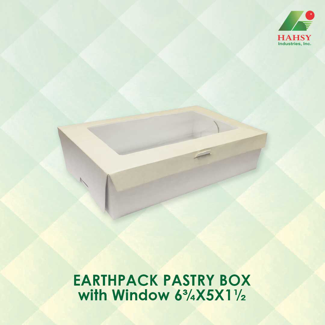 EARTHPACK Pastry Box with Window 6.75X5X1.5