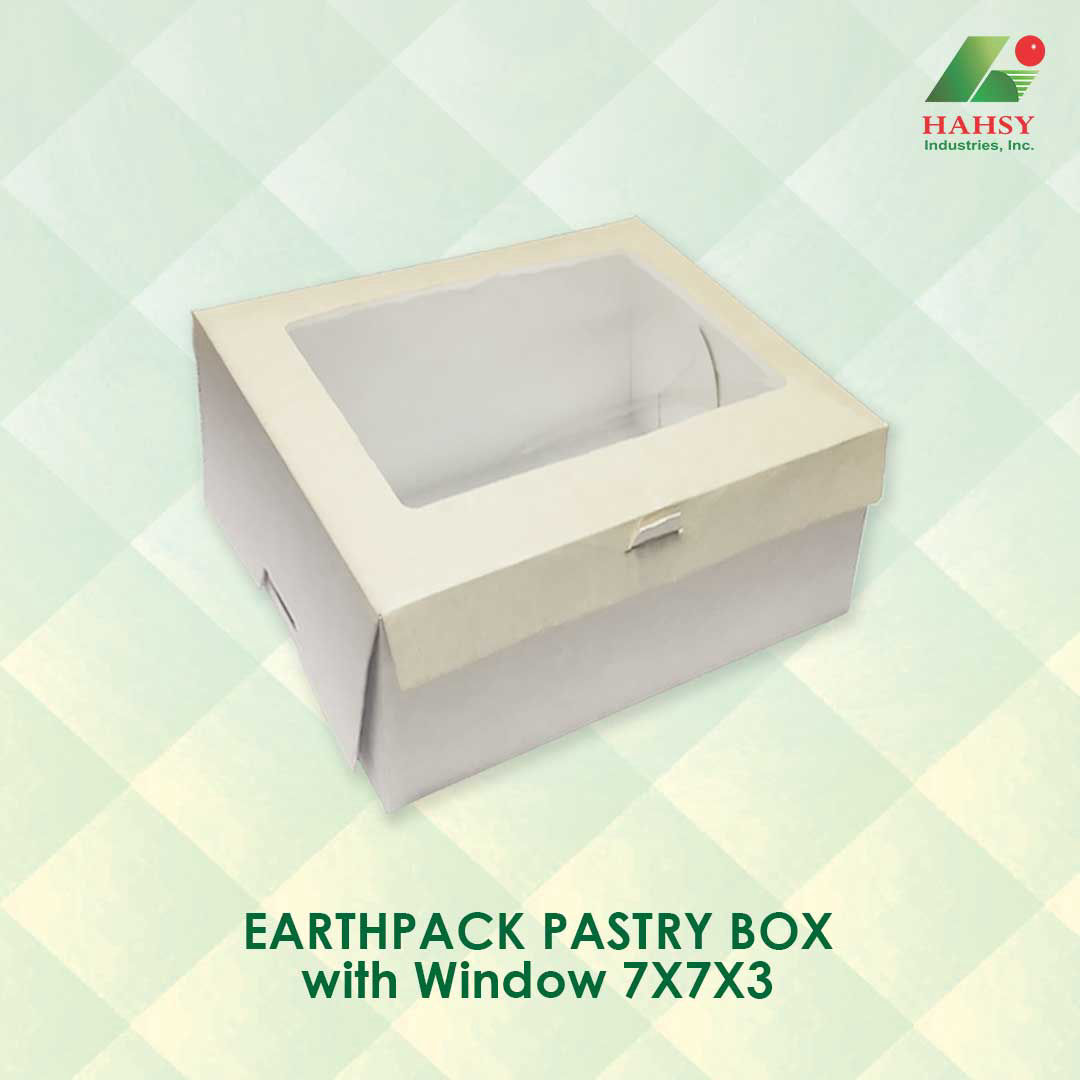 EARTHPACK Pastry Box with Window 7X7X3