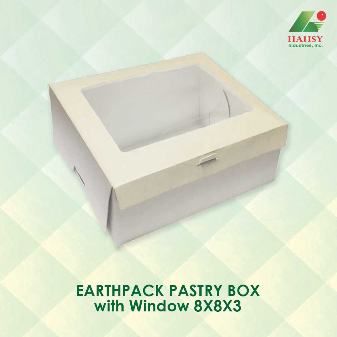 EARTHPACK Pastry Box with Window 8X8X3