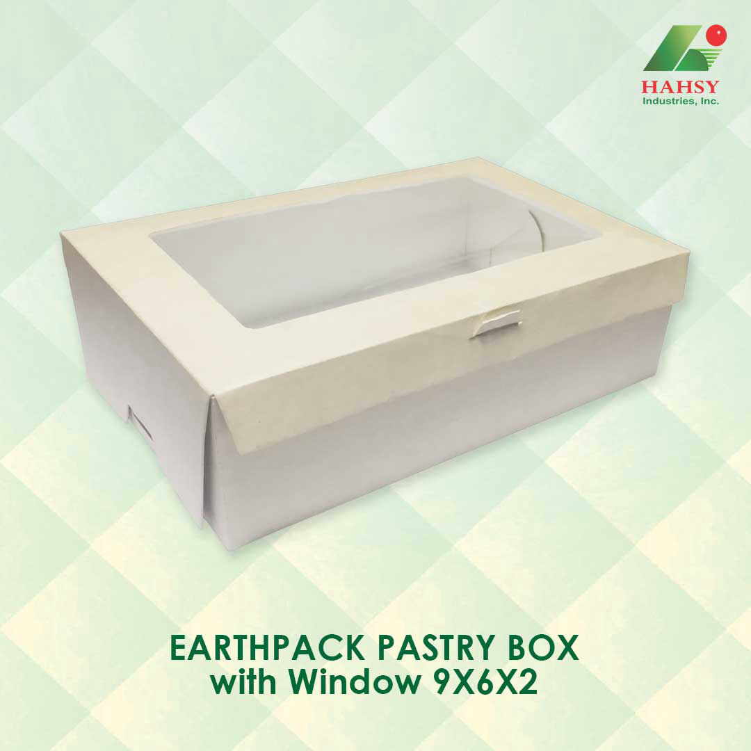 EARTHPACK Pastry Box with Window 9X6X2