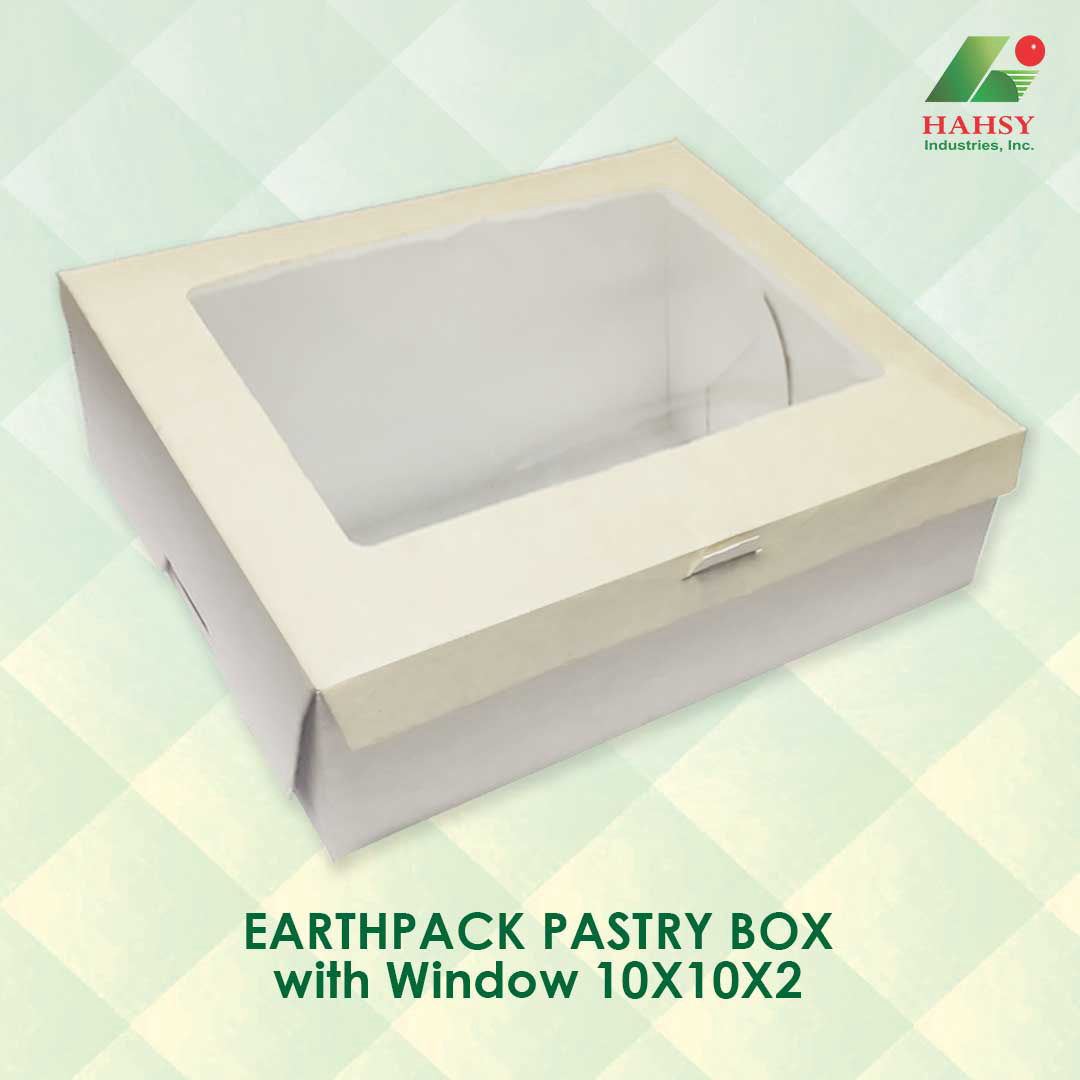 EARTHPACK Pastry Box with Window 10X10X2