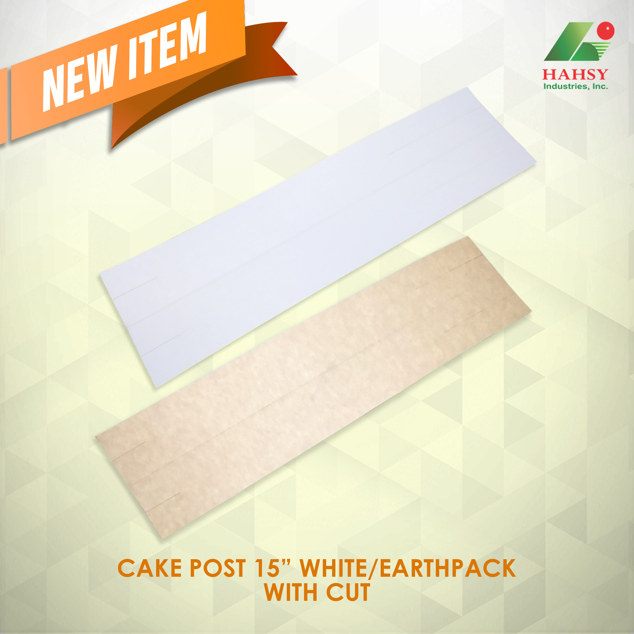 cake post 15" white and earthpack with cut