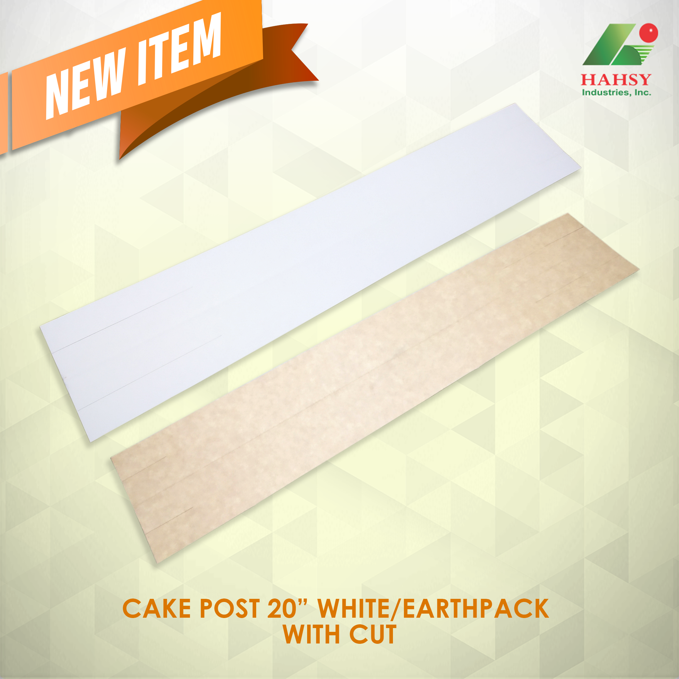 cake post 20" white and earthpack with cut