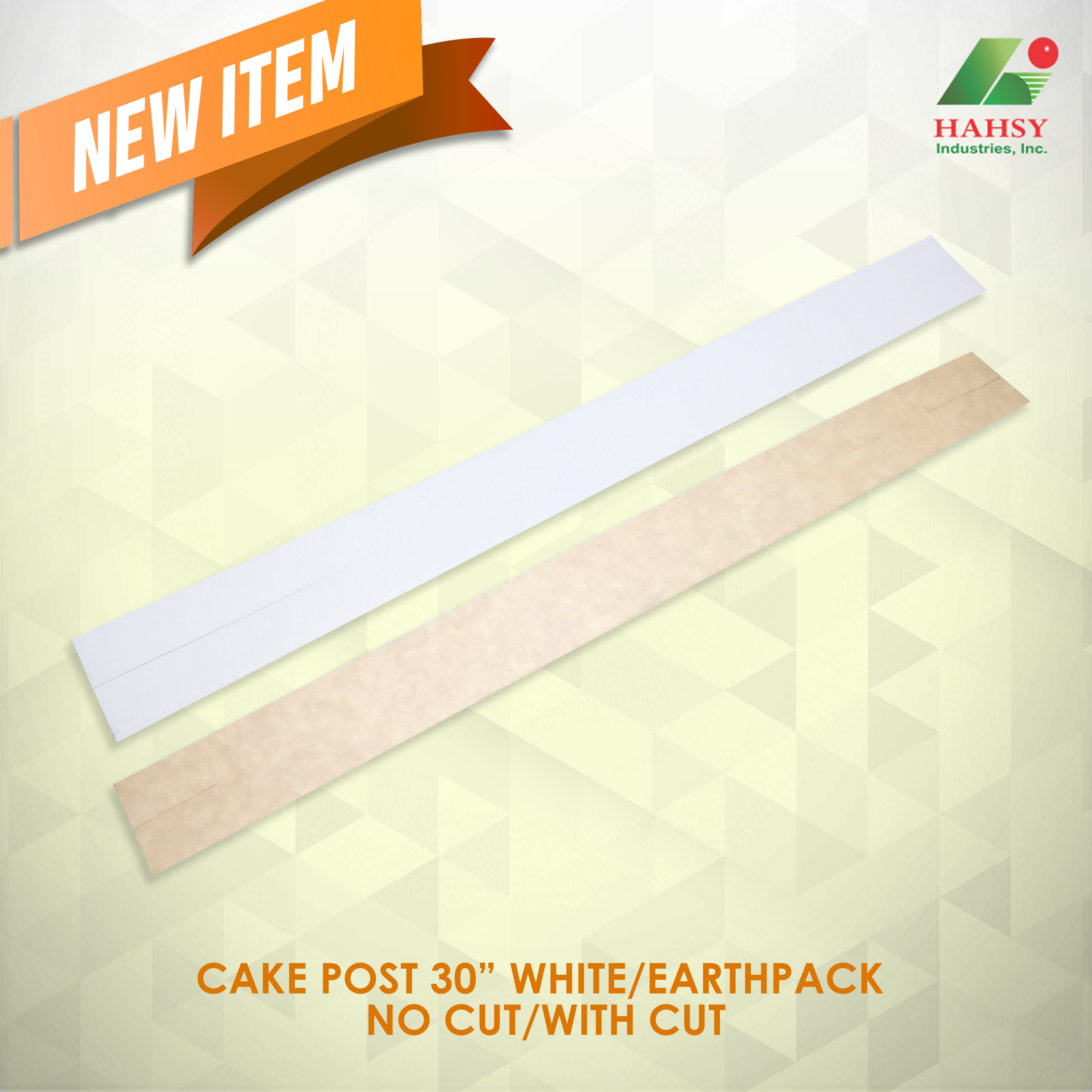 cake post 30" white and earthpack with cut and with no cut