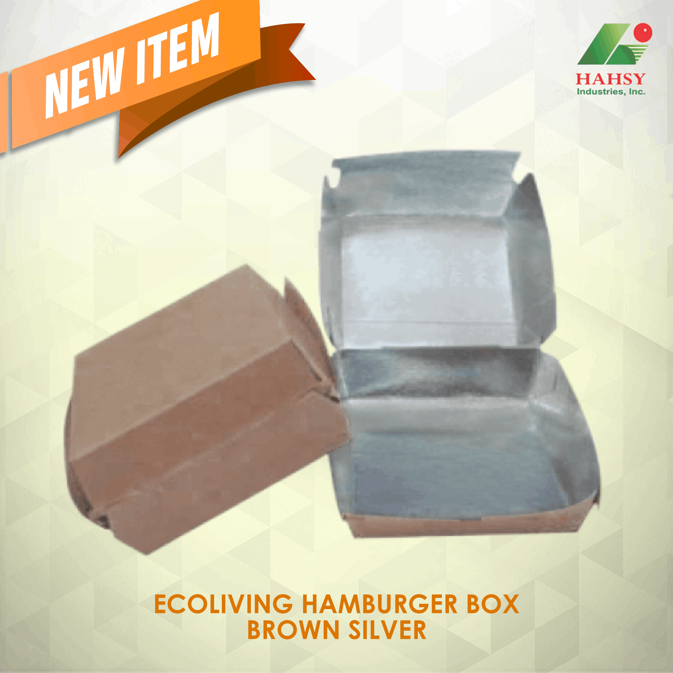 ecoliving hamburger box brown silver