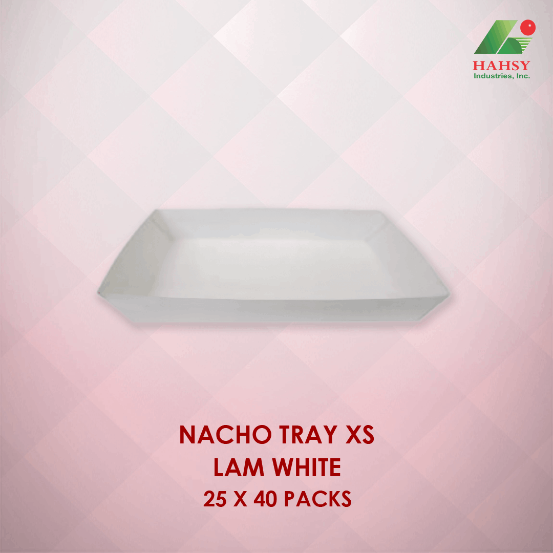 Nacho Tray XS Lam White 25x40 Packs