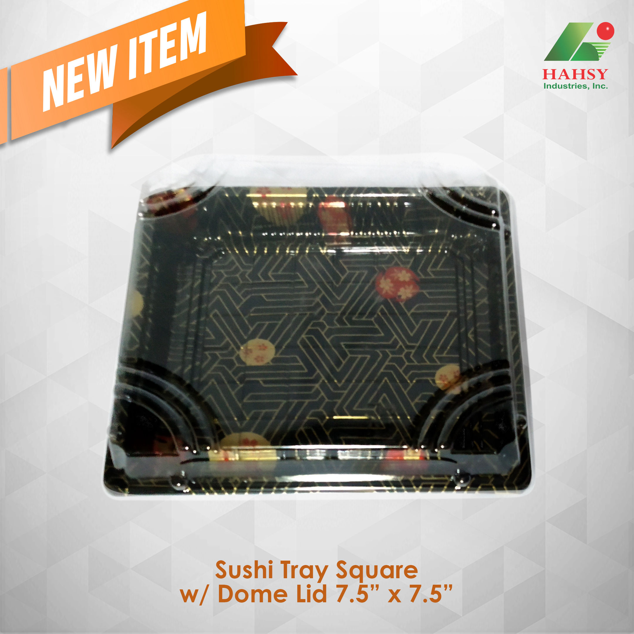 Sushi Tray Square Dome Lid 7.5