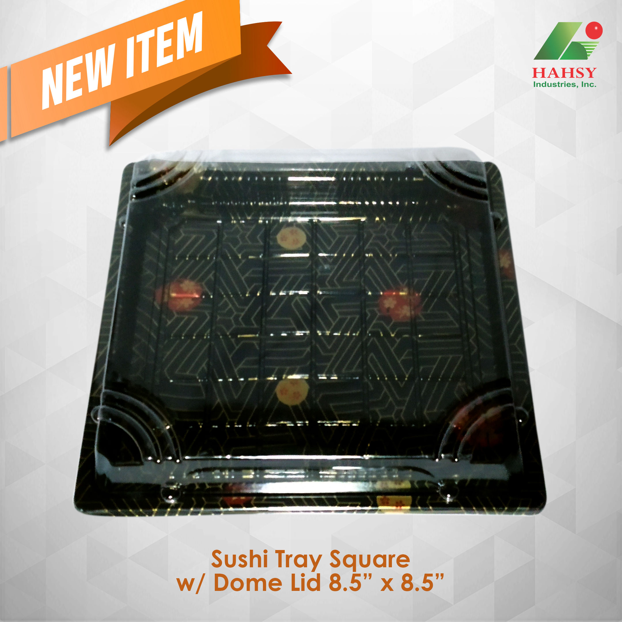 Sushi Tray Square Dome Lid 8.5